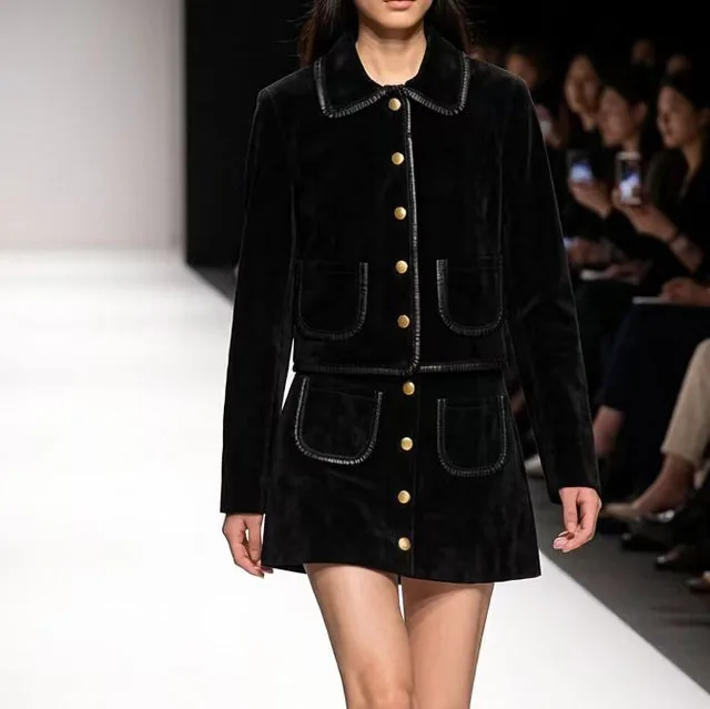 Women's genuine leather coat - New Style Fashion Retro Slim Spliced Single Breasted Coat | OurHomly