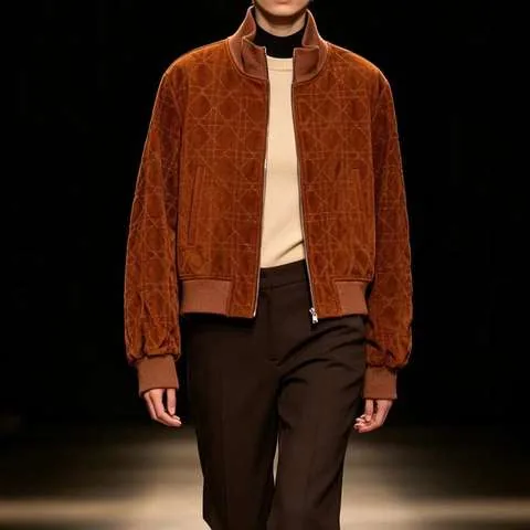 Women's genuine leather coat - Autumn Winter Knitted Spliced Zip up Old Money Vintage Lea | OurHomly