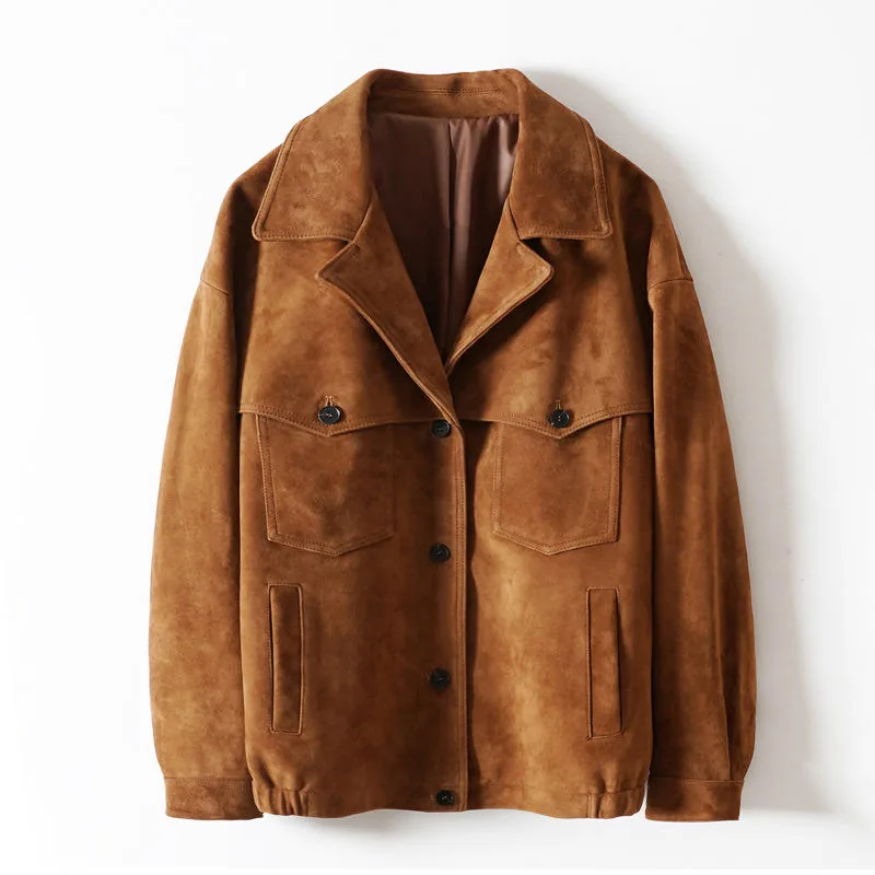 Women's genuine leather coat - New Arrival Autumn Winter Leather Coat Vintage Single-brea | OurHomly
