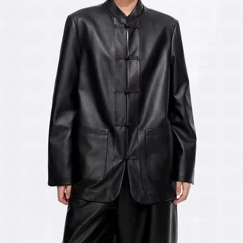 Women's genuine leather coat - Autumn Winter Women's Stand Collar Hand Woven Sheepskin Ja | OurHomly