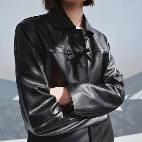 Women's genuine leather coat - New Arrival Women's Turn-down Collar Casual Sheepskin Leat | OurHomly
