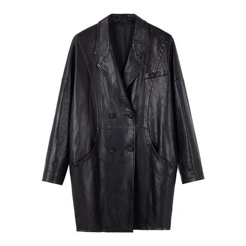 Women's genuine leather coat - Vegetable Tanned Sheepskin with European and American Styl | OurHomly
