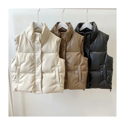 Women's genuine leather coat - Winter Fall Stylish Sleeveless Leather Coat Solid Color Le | OurHomly