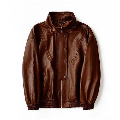Women's genuine leather coat - Autumn and Winter New European and American Retro Style Lo | OurHomly