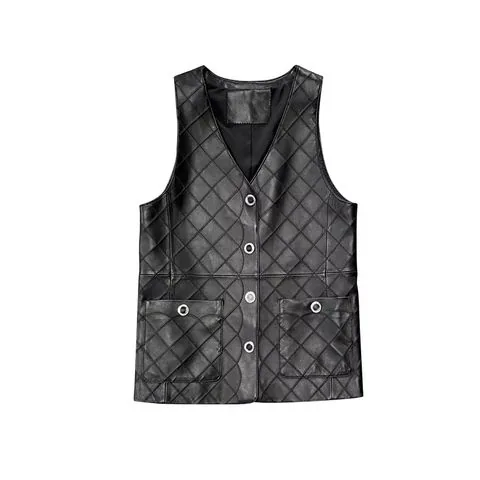Women's genuine leather coat - New Design Casual Diamond Plaid Genuine Leather Sheepskin | OurHomly