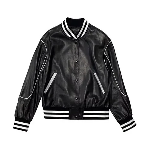 Women's genuine leather coat - New Arrive Genuine Leather Black Coat Short Motorcycle Jac | OurHomly
