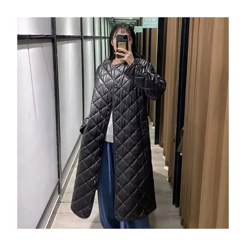 Women's genuine leather coat - New Trendy Warm Fashionable Loose Goose Down Filled Sheep | OurHomly