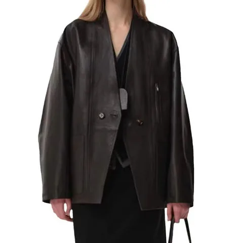 Women's genuine leather coat - New Trending Womens Fashion Genuine Leather Suit Coat Casu | OurHomly