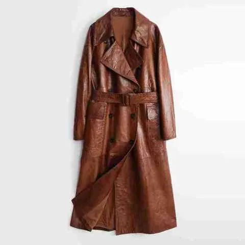 Women's genuine leather coat - New Style Winter Warm Maurade Style Vintage Luxury Cowskin | OurHomly