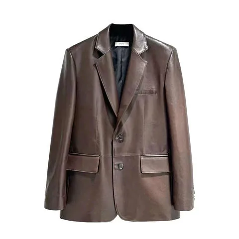 Women's genuine leather coat - Quality Hot Sale Fashion Sheep Leather Suit Ladies Loose B | OurHomly