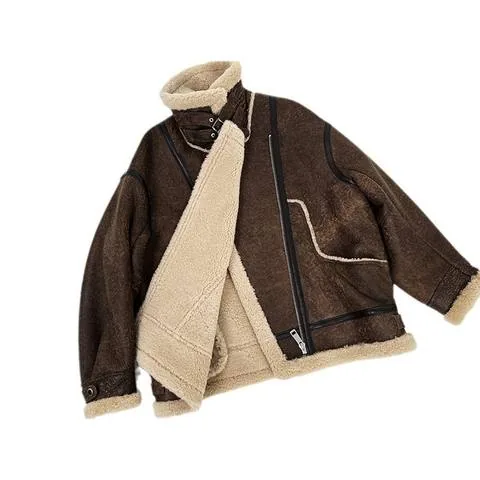 Women's genuine leather coat - Factory Hot Sale Fashion Women Fur Leather Jacket Biker St | OurHomly