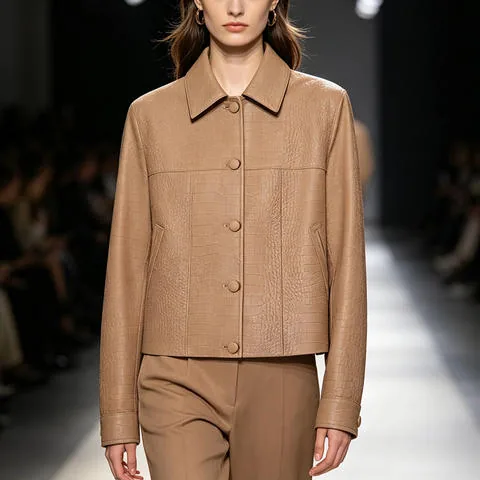 Women's genuine leather coat - HN6152 2026 Autumn Women's Minimalist Korean Style Coat La | OurHomly