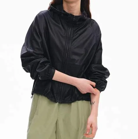 Women's genuine leather coat - Black Stand Collar Hooded Spliced Leather Coat Sheepskin O | OurHomly