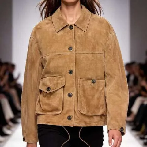 Women's genuine leather coat - Dressing in a Casual and Elegant Style Beige Retro Spliced | OurHomly