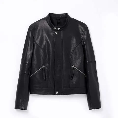 Women's genuine leather coat - New Arrivals Women Clothes Women's Fashion Stand-up Collar | OurHomly