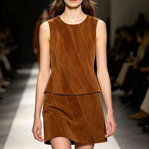 Women's genuine leather coat - Women's Slim Spliced Stripe Casual Waistcoat Round Neck Co | OurHomly
