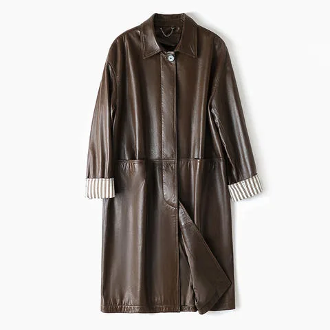 Women's genuine leather coat - Winter 2025 Women Fashion Oil Wax Plant Tanned Sheepskin S | OurHomly