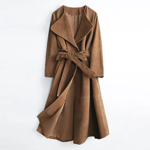 Women's genuine leather coat - Hot Sale Casual Cow Leather Coat Customizable Colors Brown | OurHomly
