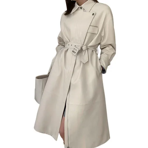 Women's genuine leather coat - Fashion Cool Sayin European Style Genuine Leather Sheepski | OurHomly