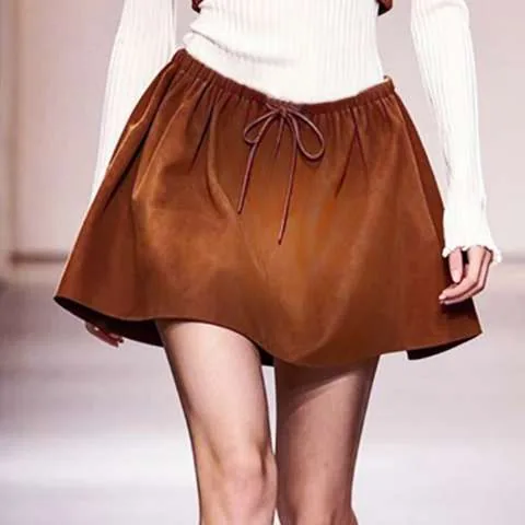 Women's genuine leather dress - Autumn New Style Leather Half-Dress Slim-Fitting Fashion G | OurHomly