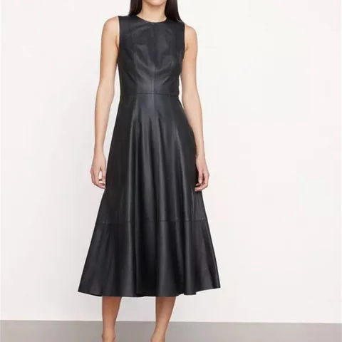 Women's genuine leather dress - Spring New Arrival Umbrella Dress Long High Waist Elegant | OurHomly