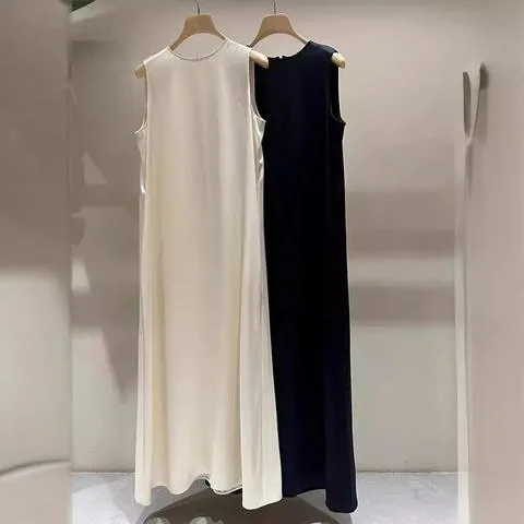 Women's genuine leather dress - Popular French Style Summer Elegant Satin Dress Solid Colo | OurHomly