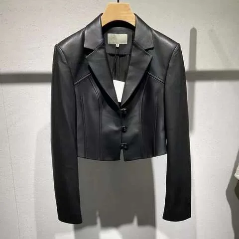 Women's genuine leather jacket - Fashionable Real Leather Jackets Single Breasted Long Slee | OurHomly