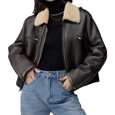 Women's genuine leather jacket - Winter New Trendy Windproof Biker Motorcycles Casual Women | OurHomly