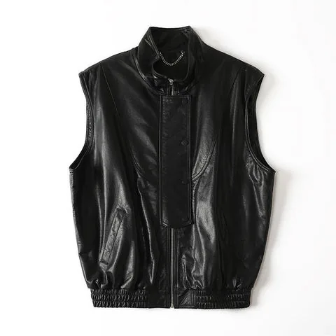 Women's genuine leather jacket - Waxed Leather Drop-shoulder European and American Biker-st | OurHomly