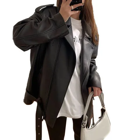 Women's genuine leather jacket - New Design Genuine Sheepskin Leather Custom Jacket With Bu | OurHomly