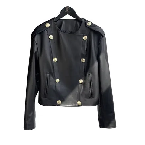 Women's genuine leather jacket - Elegant Motorcycle Style Double Breasted Genuine Leather S | OurHomly