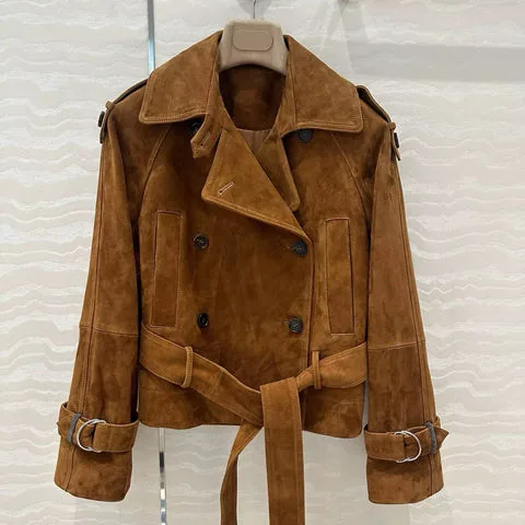 Women's genuine leather jacket - Fashionable Retro LeatherVintage Lapel Genuine Sheepskin S | OurHomly