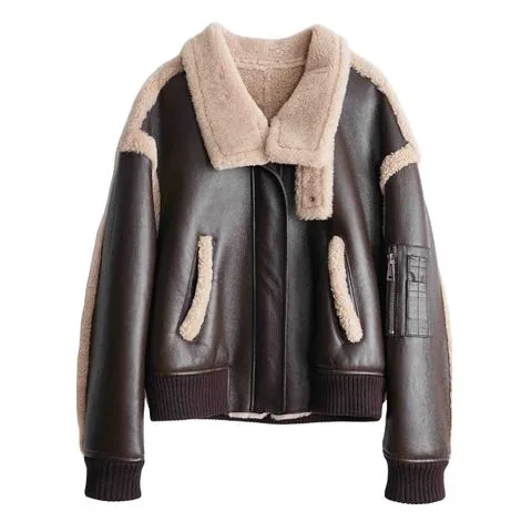 Women's genuine leather jacket - New Trendy Female Solid Color Zipper Long Sleeves Casual W | OurHomly