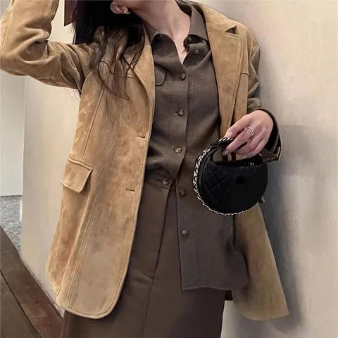 Women's genuine leather jacket - New Fashion Retro Leather Jacket Real Natural Sheepskin Su | OurHomly