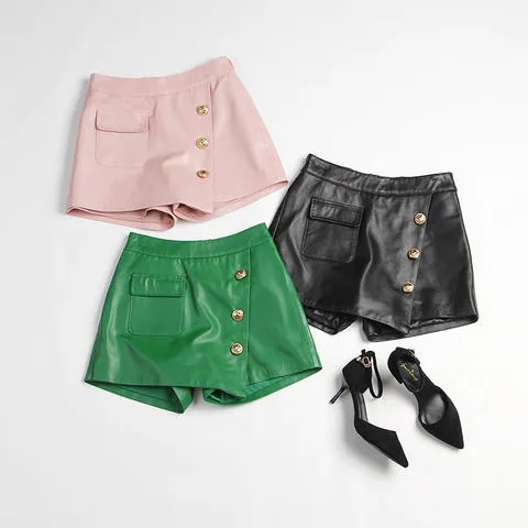 Women's genuine leather outerwear - Cost Effective Stylish Ladies Leather Short Pocket Button | OurHomly
