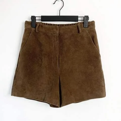 Women's genuine leather outerwear - Customized Women Leather Shorts Korean Style Casual Elasti | OurHomly