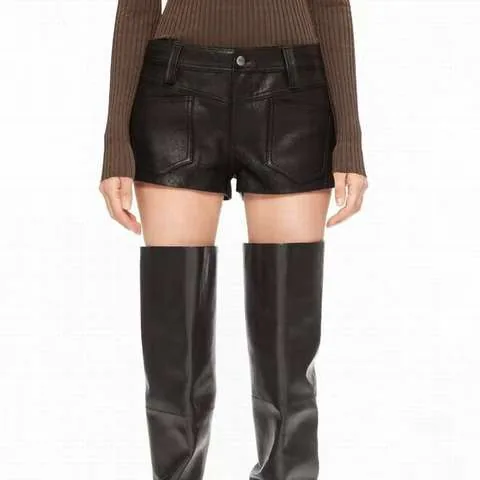 Women's genuine leather outerwear - Women's Casual Straight Leg Mini Shorts with Pockets Low W | OurHomly