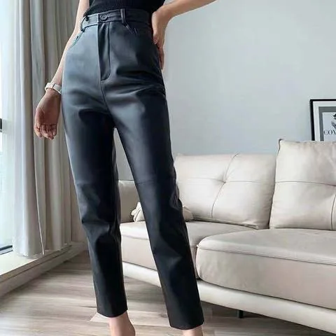 Women's genuine leather pants - Hot Selling Products 2025 Women's Breathable Pants Trouser | OurHomly