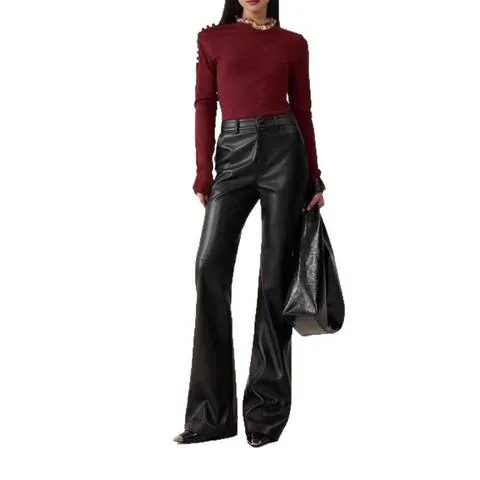 Women's genuine leather pants - Genuine Cowhide Women's Long Pants New Products Fit Narrow | OurHomly