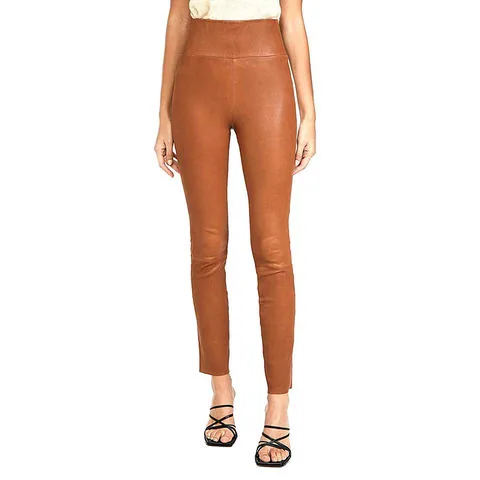 Women's genuine leather pants - Good Quality Stretch Sheepskin Elastic Waist Skinny Pants | OurHomly