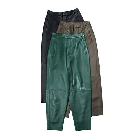 Women's genuine leather pants - High Waist Big Hip Lambskin Radish Pants Plus Size Women V | OurHomly