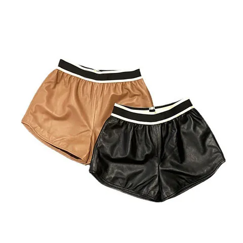 Women's genuine leather pants - New Fashion Brand Design High Waist Letter Pocket Casual L | OurHomly