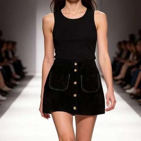 Women's genuine leather skirt - New Vintage Suede and Leather Blended Heavy-duty A-line Hi | OurHomly