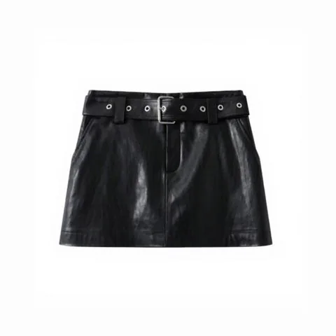 Women's genuine leather skirt - Latest Vintage Design A-Line Mini Skirt for Women Genuine | OurHomly