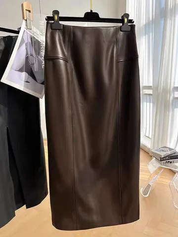 Women's genuine leather skirt - New Arrival Wholesale Autumn Winter Elegant Skirt 100% Lea | OurHomly