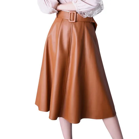 Women's genuine leather skirt - Fashion Luxury Real Sheepskin Ladies Tight Leather Skirts | OurHomly