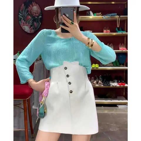 Women's genuine leather skirt - Fashion Sweet Girl High Fold Waist Real Sheepskin Pouf Ski | OurHomly