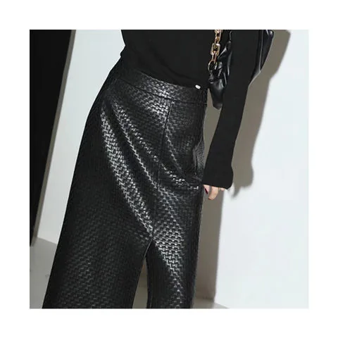Women's genuine leather skirt - High Quality Fashionable Genuine Sheep Leather Skirts Plai | OurHomly