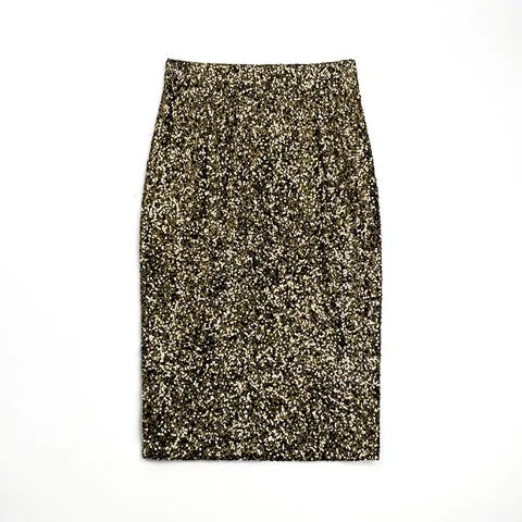 Women's genuine leather skirt - Wholesale Popular Women Sequin Midi Polyester Skirt High W | OurHomly