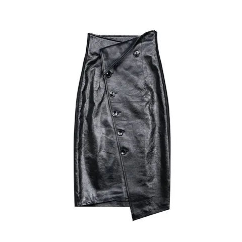 Women's genuine leather skirt - High Quality New Design Sheep Skin Wrap Skirt Asymmetry Ge | OurHomly